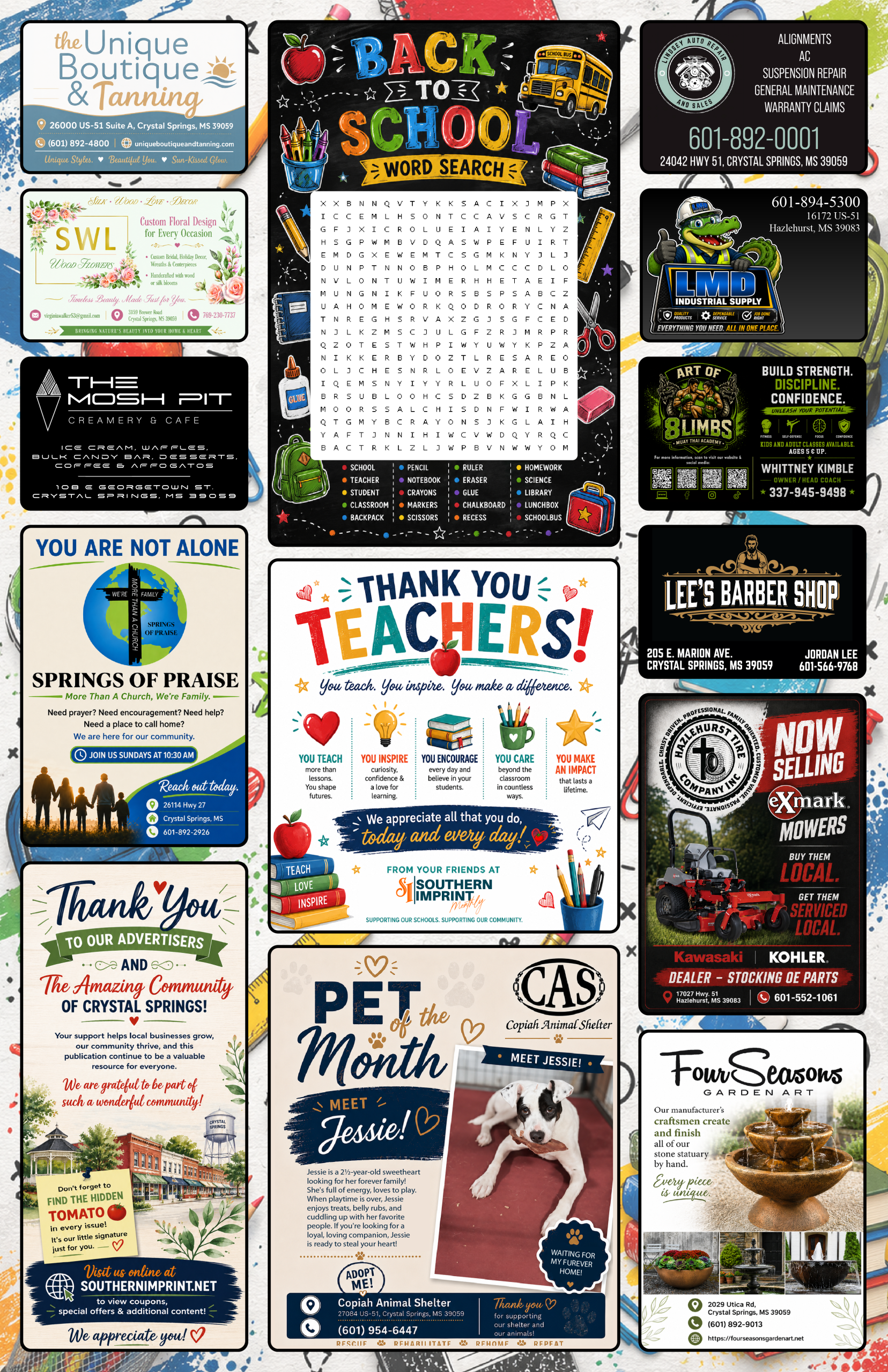 Back of the featured Southern Imprint Monthly publication